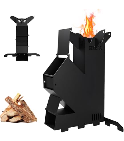 BiggerFire Rocket Stove Portable Folding Wood Burning Camping